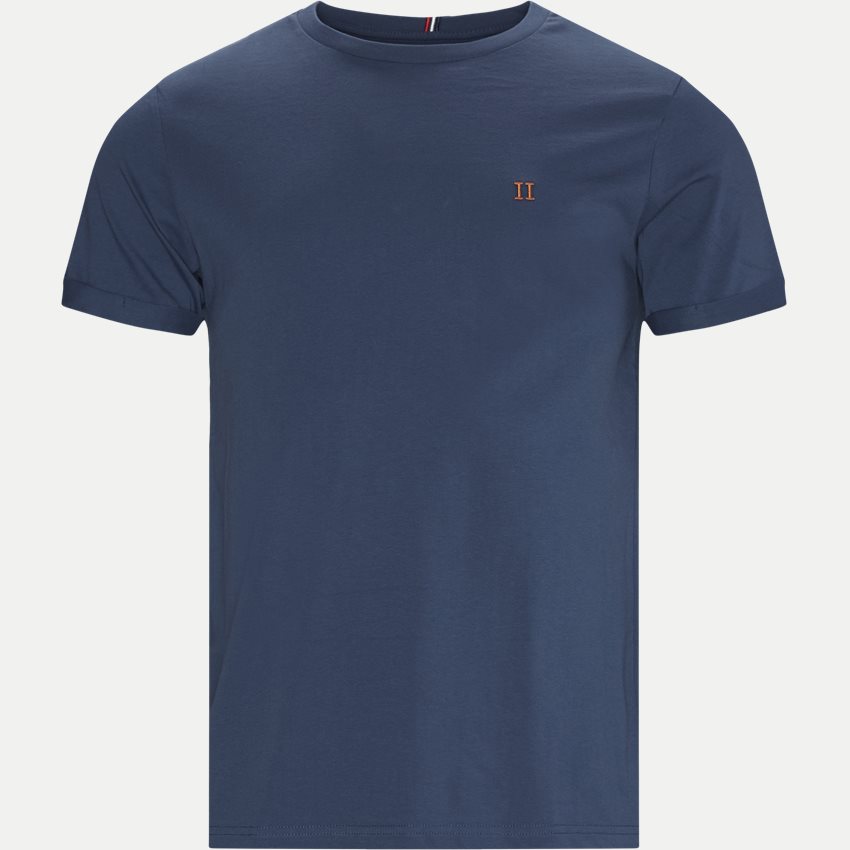 Les Deux T-shirts NØRREGAARD T-SHIRT LDM101008 DENIM BLUE/ORANGE
